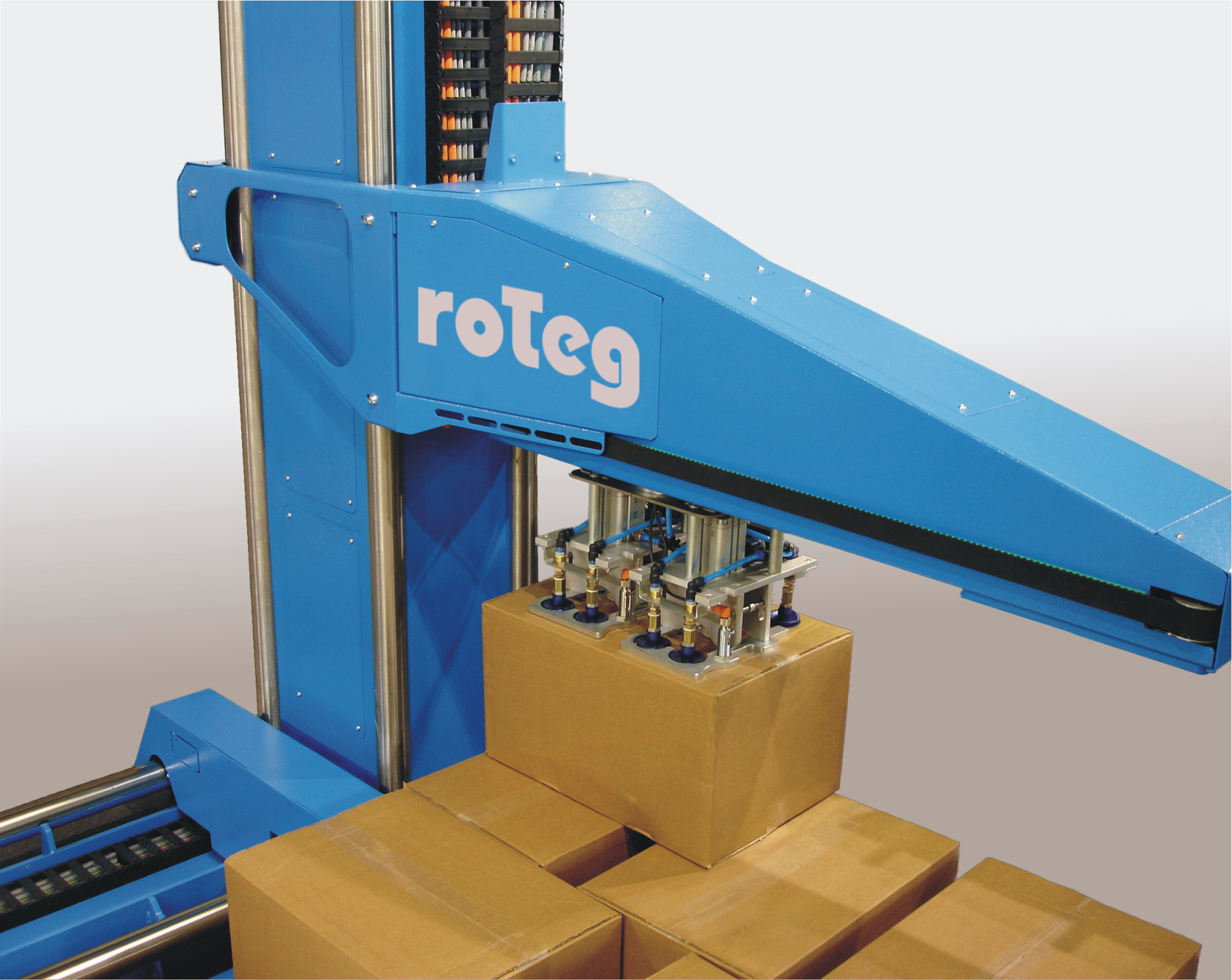 Palettierroboter mit Kombigreifer Lineararmroboter